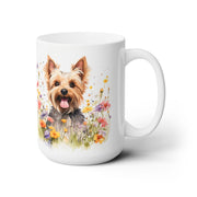 Yorkie Bliss Mug - Yorkshire Terrier Floral Coffee Cup Gift