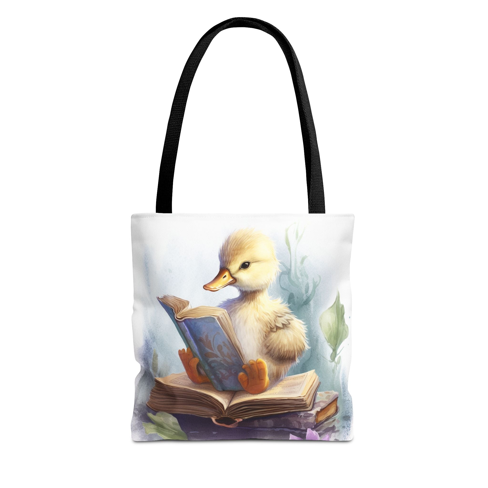 Whimsical Duckling Reading Tote Bag, Eco-Friendly Canvas Gift