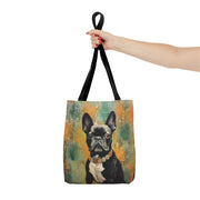 French Bulldog Charm Tote Bag with Vibrant Floral Design