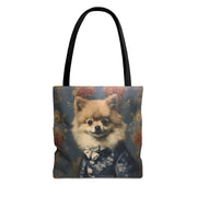 Elegant Pomeranian Tote Bag - Stylish Floral Art Canvas for Dog Lovers