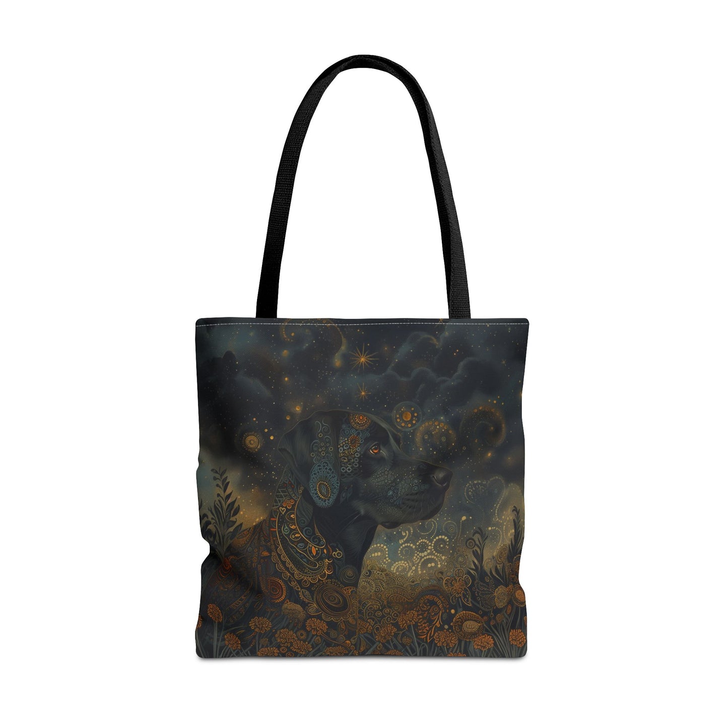 Mystical Labrador Night Sky Tote Bag, Eco-Friendly Canvas for Dog Lovers