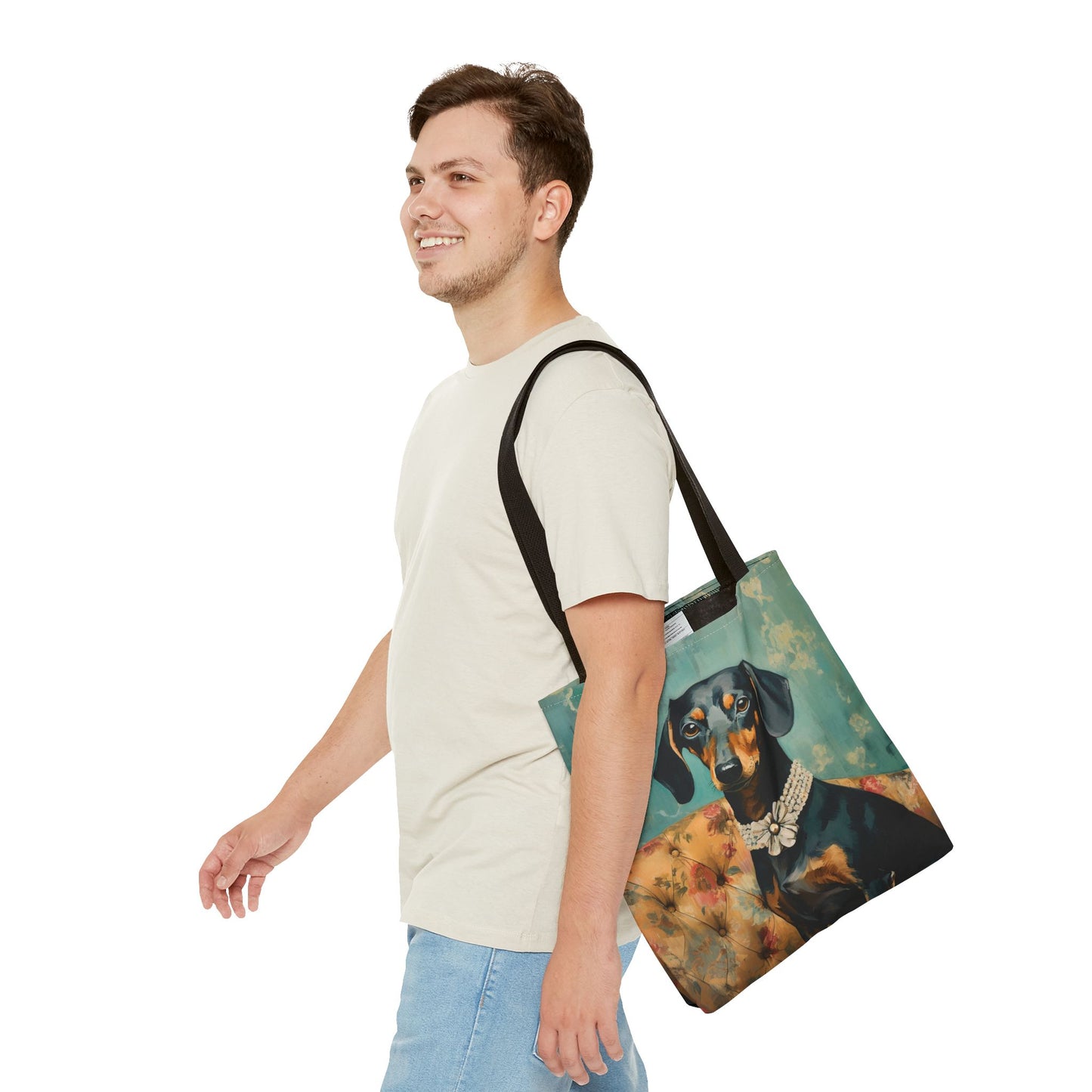 Dachshund Elegance Tote Bag - Artistic Dog Lover Canvas Bag