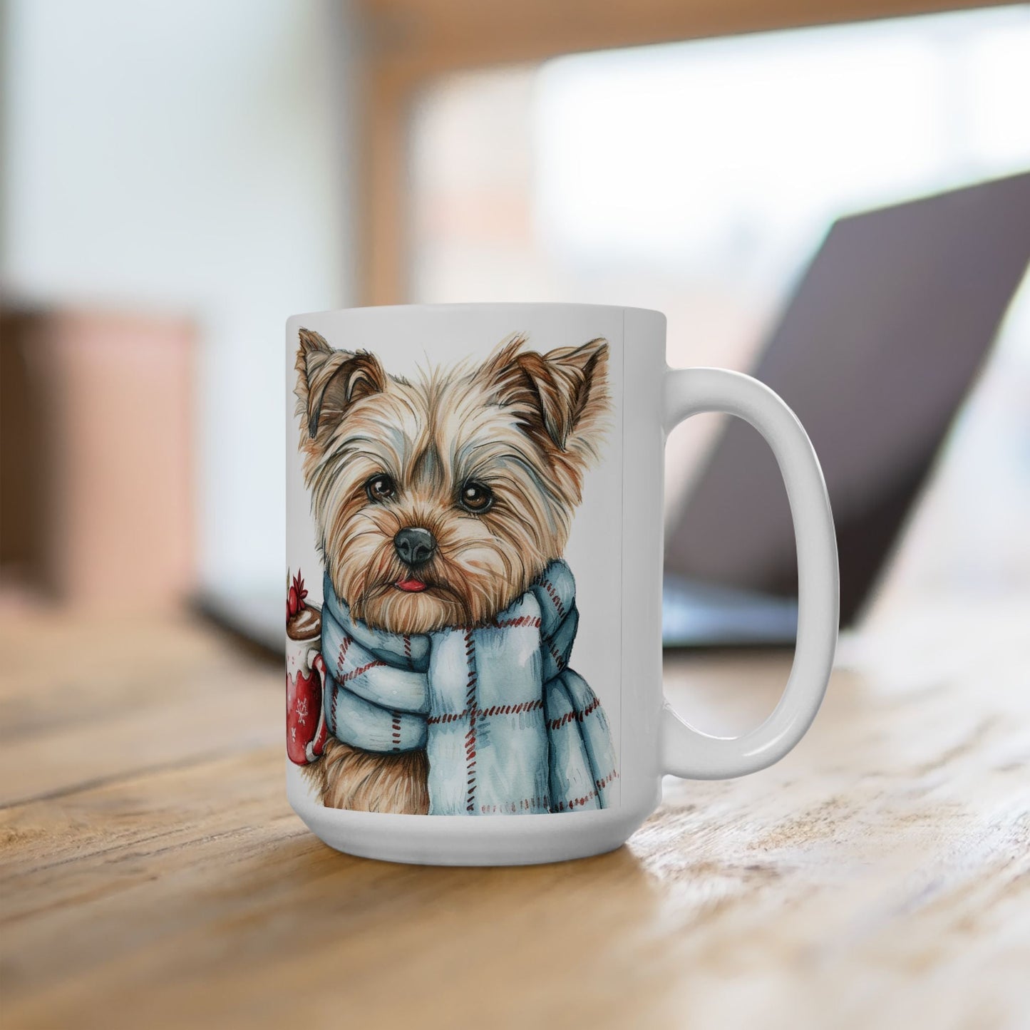 Yorkie Christmas Mug - Adorable Yorkshire Terrier Coffee Cup Gift