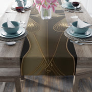 Art Deco Lady of the Decade Table Runner | Gold and Black Glamour Design (72" or 90")