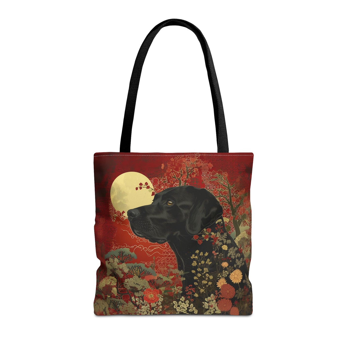 Moonlit Labrador Eco-Friendly Tote Bag - Floral Design, Dog Lover Gift