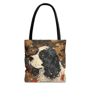 Elegant Cocker Spaniel Tote Bag with Floral & Artistic Design