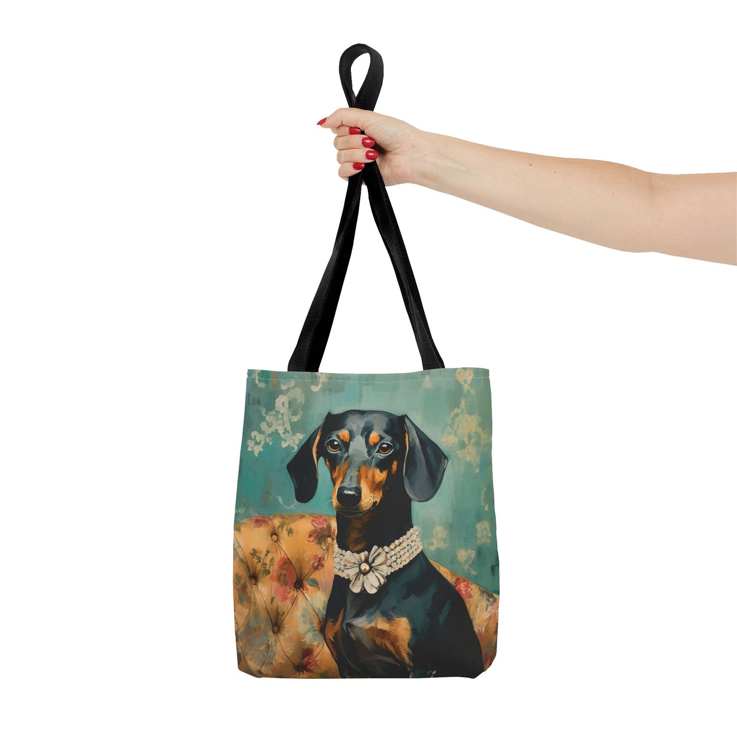 Dachshund Elegance Tote Bag - Artistic Dog Lover Canvas Bag