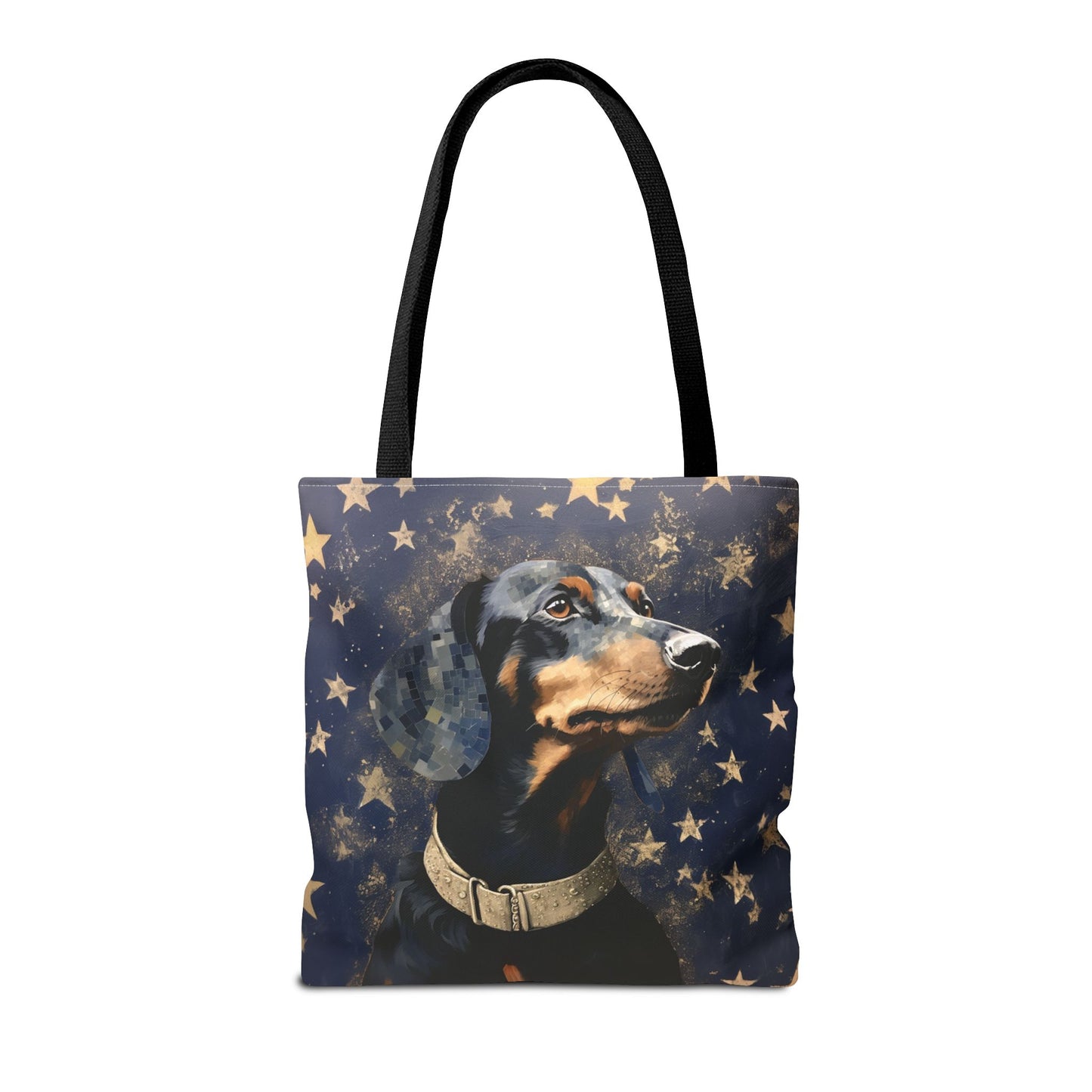 Starry Dachshund Canvas Tote Bag for Dog Lovers, Eco-Friendly Gift