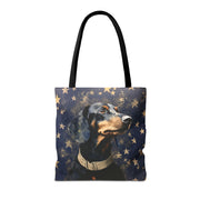 Starry Dachshund Canvas Tote Bag for Dog Lovers, Eco-Friendly Gift