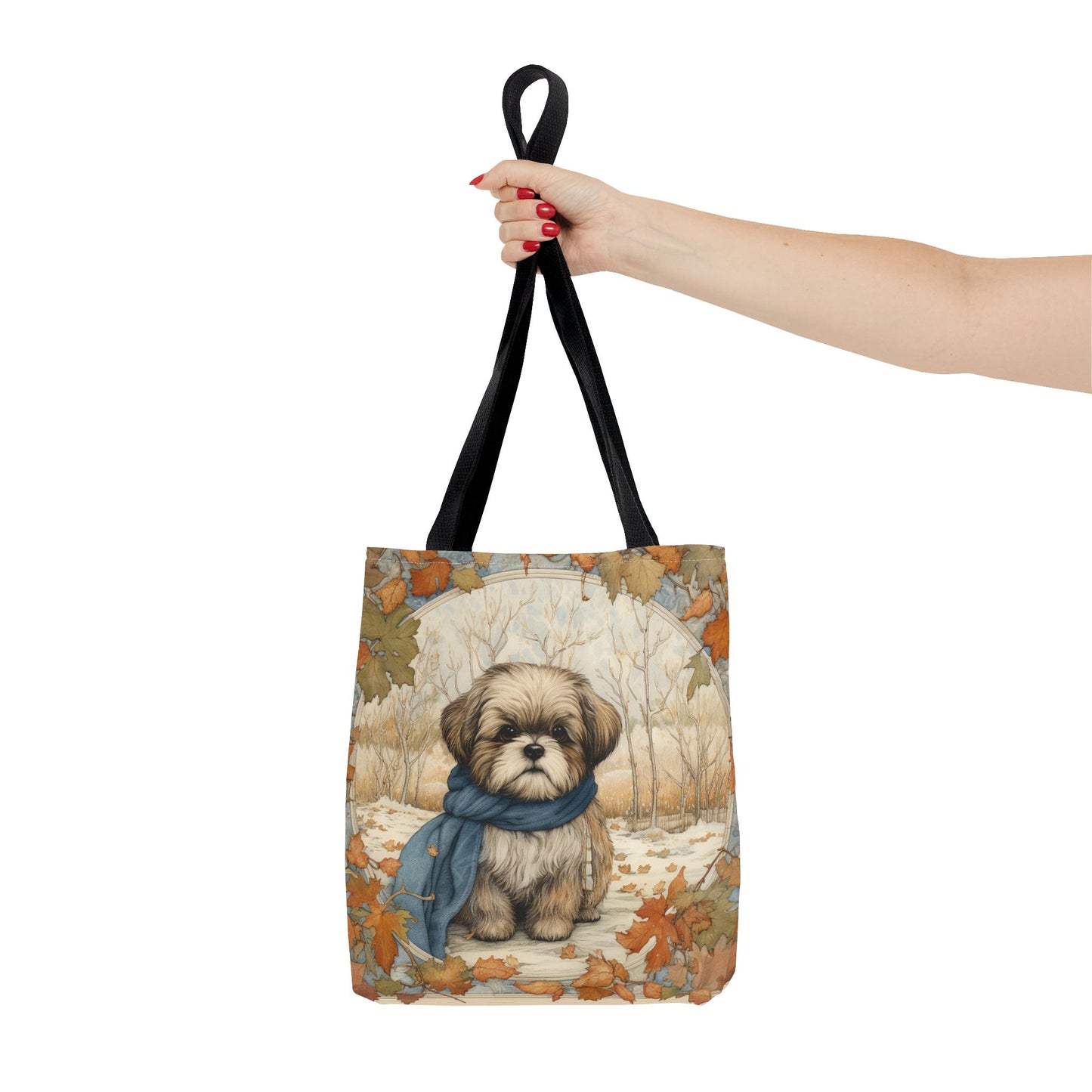 Shih Tzu Autumn Charm Canvas Tote Bag, Eco-Friendly and Stylish