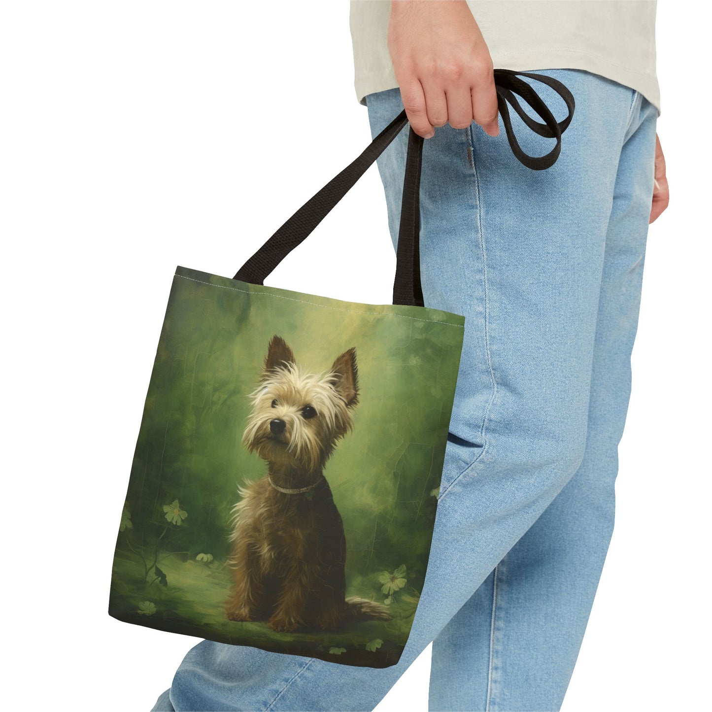 Yorkie Tote Bag – Eco-Friendly Canvas with Meadow Walk Design