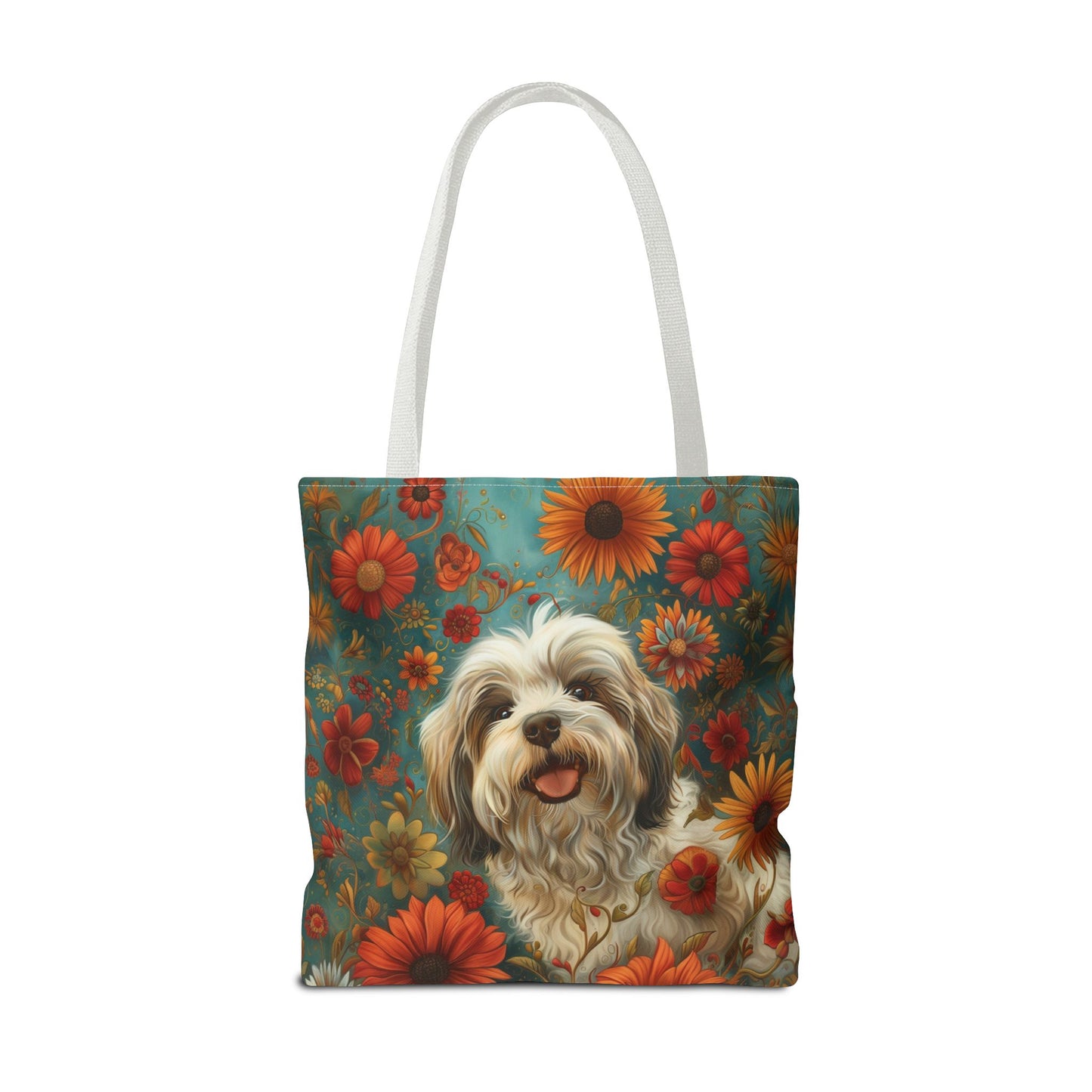 Havanese Bloom Canvas Tote Bag – Eco-Friendly, Floral, Dog Lover Gift