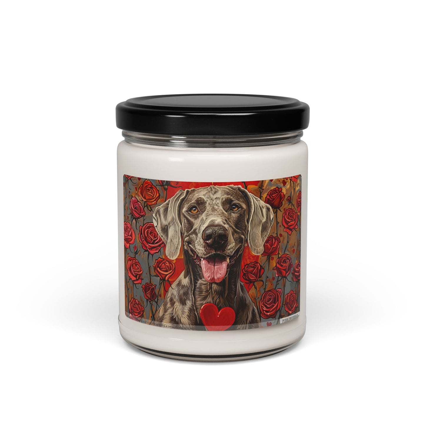 Weimaraner Rose Love Candle - Dog Lover Gift for Home Decor