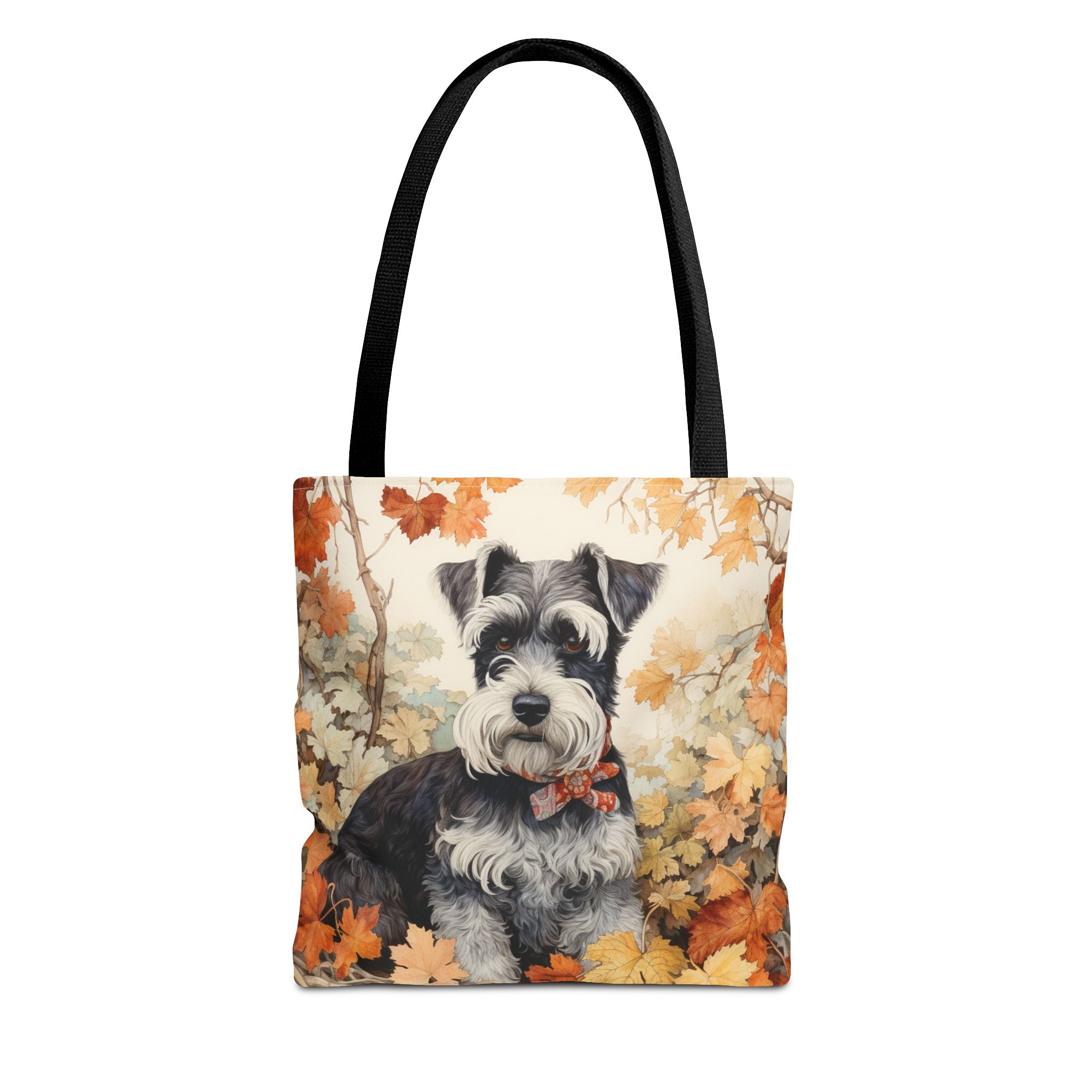 Autumn Schnauzer Canvas Tote Bag, Eco-Friendly Fall Dog Lover Gift