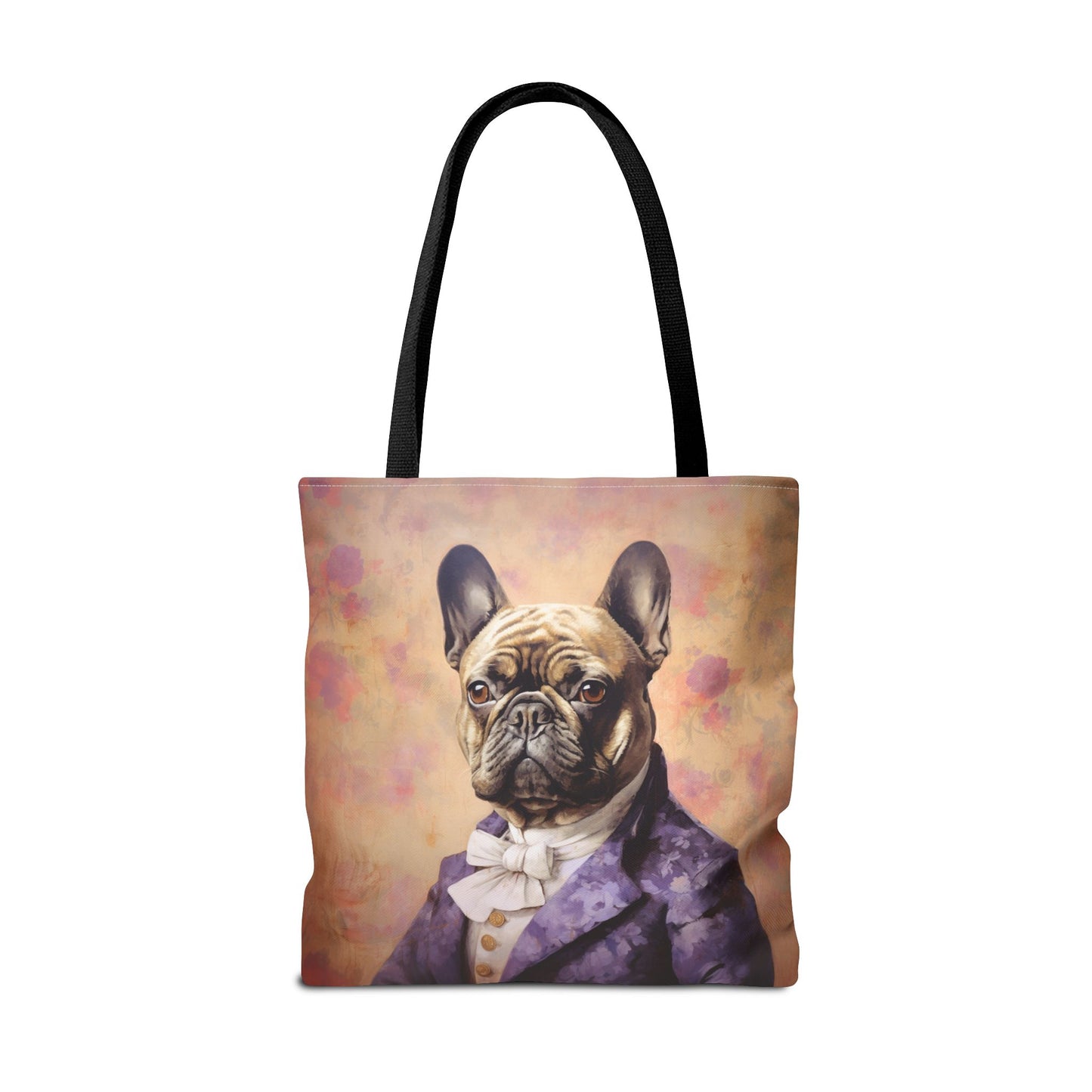 French Bulldog Portrait Canvas Tote Bag, Artistic and Eco-Friendly Gift