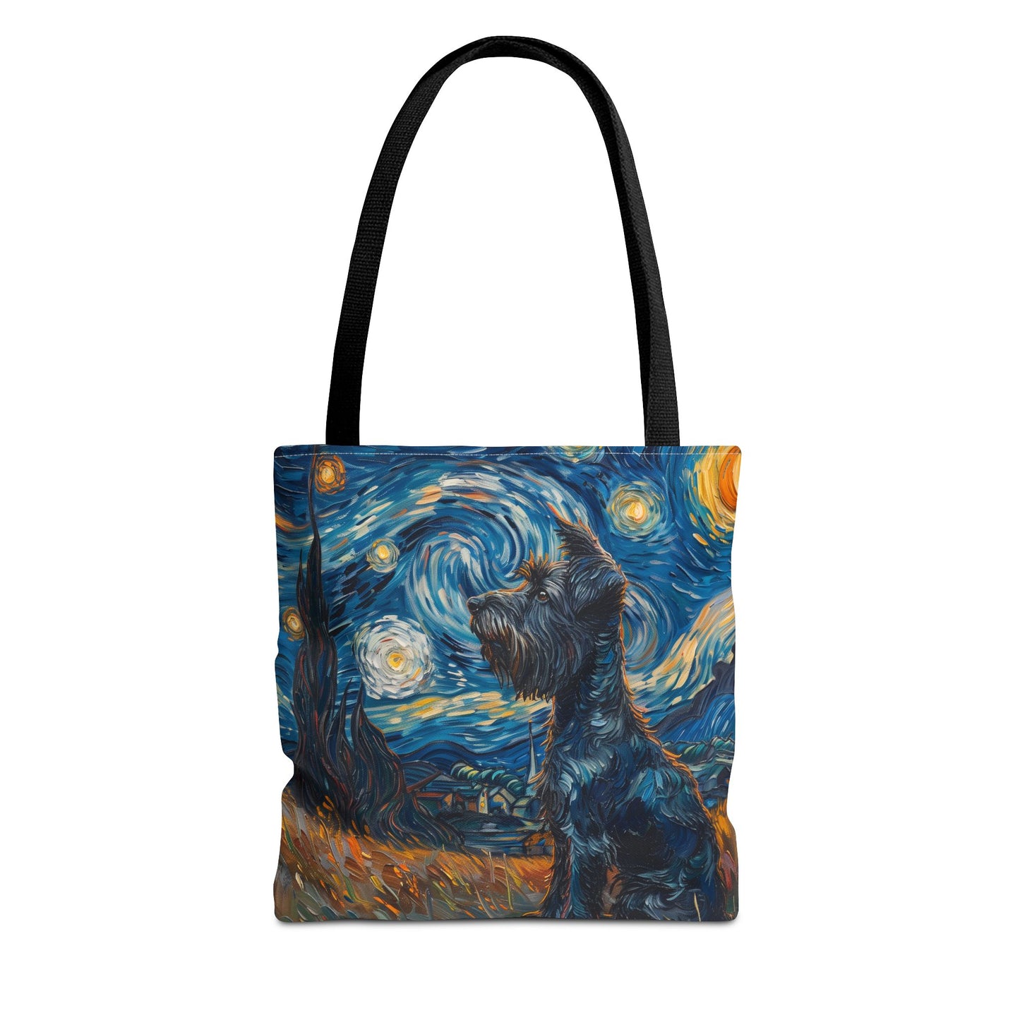 Starry Night Schnauzer Tote Bag – Artistic Dog Lover's Canvas Bag