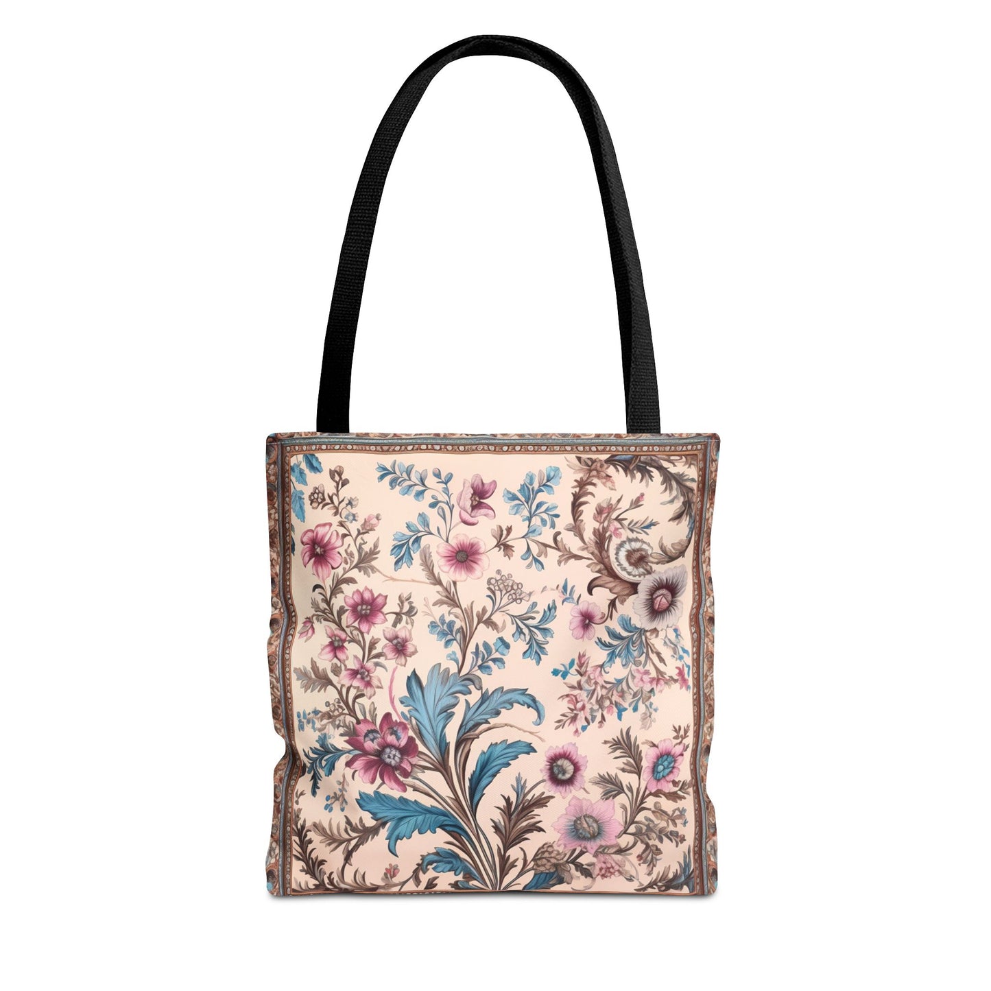 Elegant Floral Pattern Canvas Tote Bag - Reusable & Stylish Shopping Bag