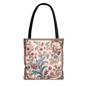 Elegant Floral Pattern Canvas Tote Bag - Reusable & Stylish Shopping Bag