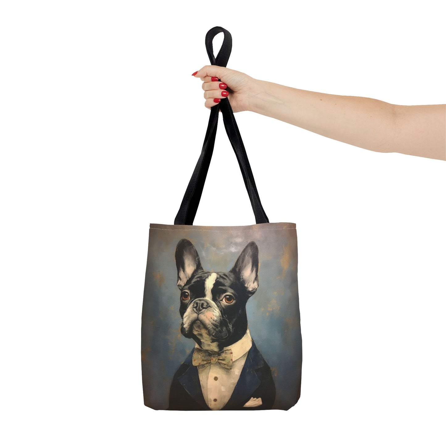 French Bulldog Aristocrat Canvas Tote Bag, Stylish Dog Lover Gift