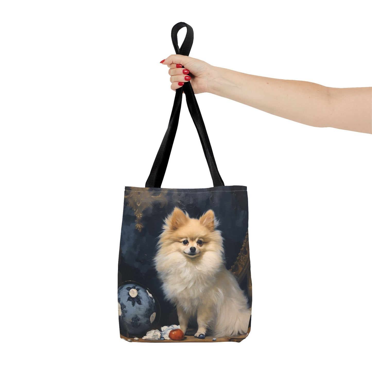 Regal Pomeranian Canvas Tote Bag, Eco-Friendly Dog Lover Gift