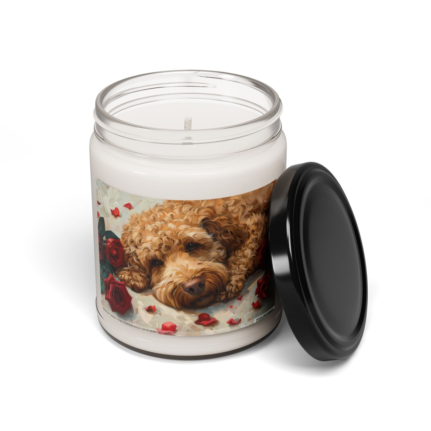 Labradoodle Rose Art Candle – Cozy Gift for Dog Lovers