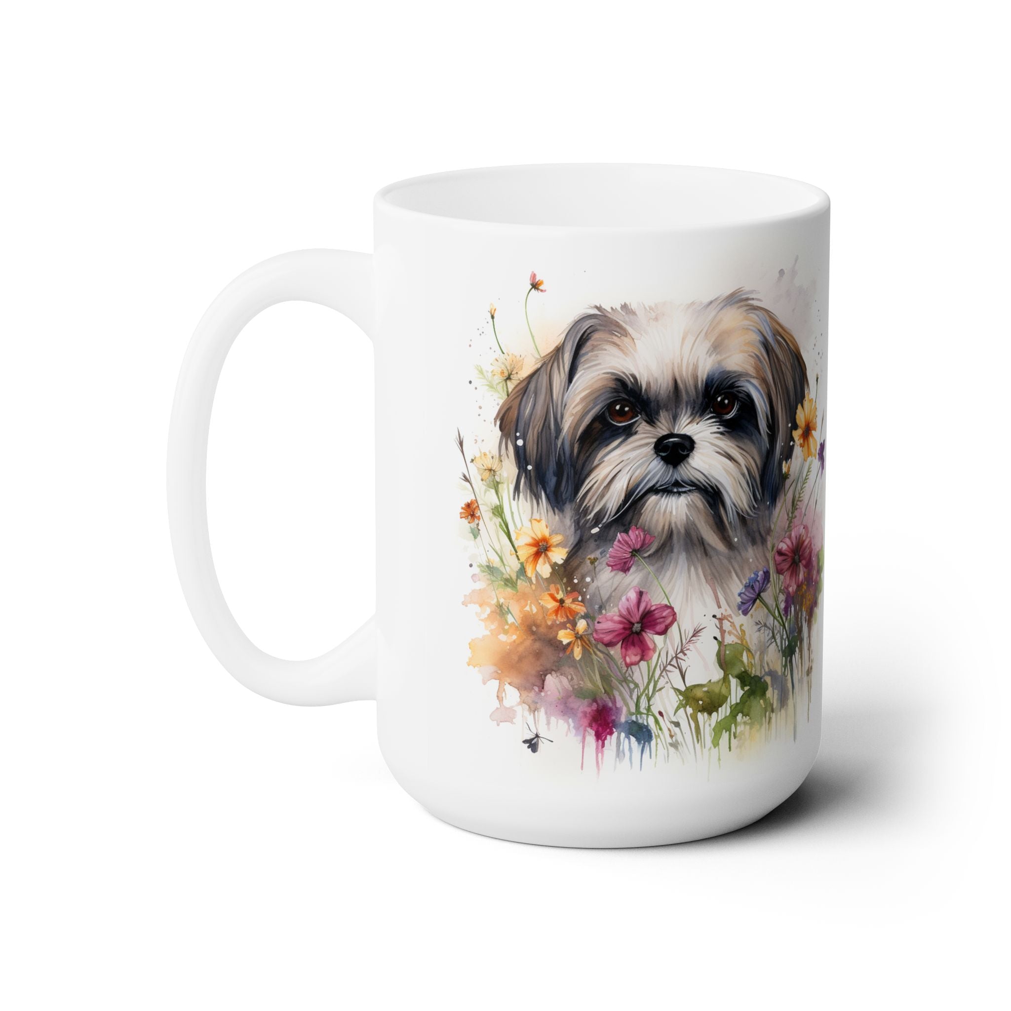 Shih Tzu Bloom Mug – Floral Dog Lover Gift, Coffee Mug, Tea Cup, Pet Mom Gift