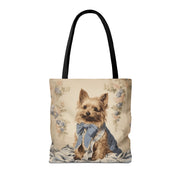 Yorkshire Terrier Tote Bag – Charming Floral Chic Canvas Companion