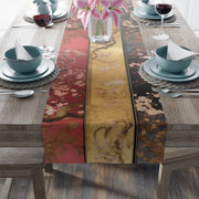 Elegant Asian Table Runner | Crimson Red, Gold, Blue, Black Luxury Decor (72" or 90")