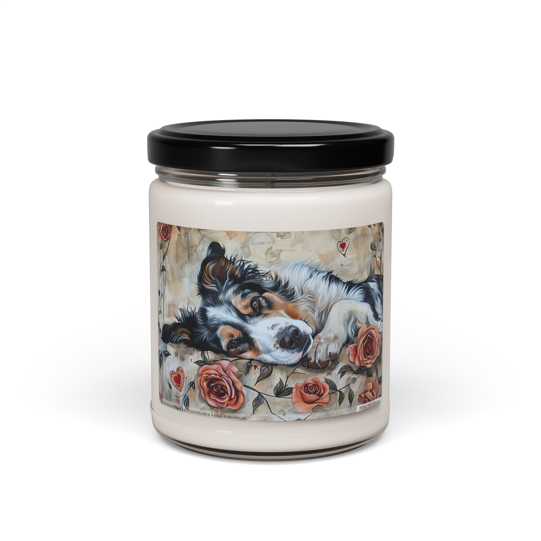 Australian Shepherd Soy Candle - Vintage Art & Pet Lover Gift - Darwin & Rose