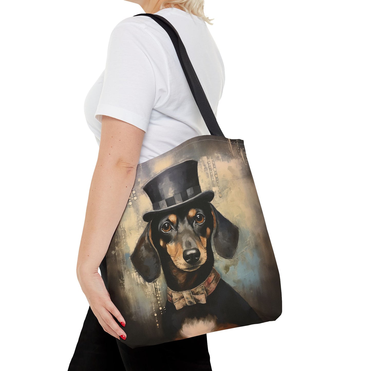 Dapper Dachshund Canvas Tote Bag - Chic and Eco-Friendly Design