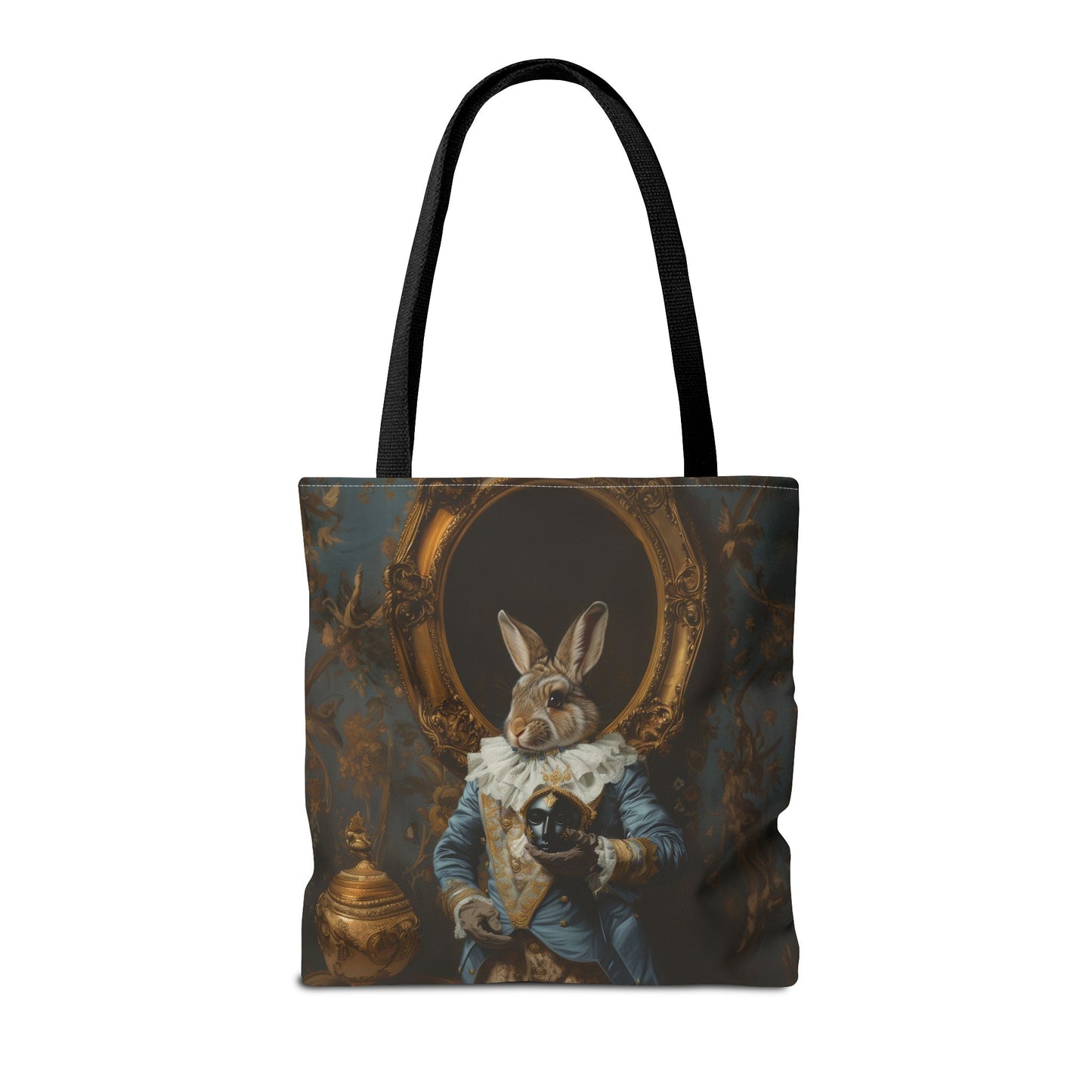 Baroque Bunny Art Tote Bag, Elegant Canvas for Market & Beach