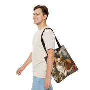 Majestic Corgi Floral Art Tote Bag – Eco-Friendly and Stylish