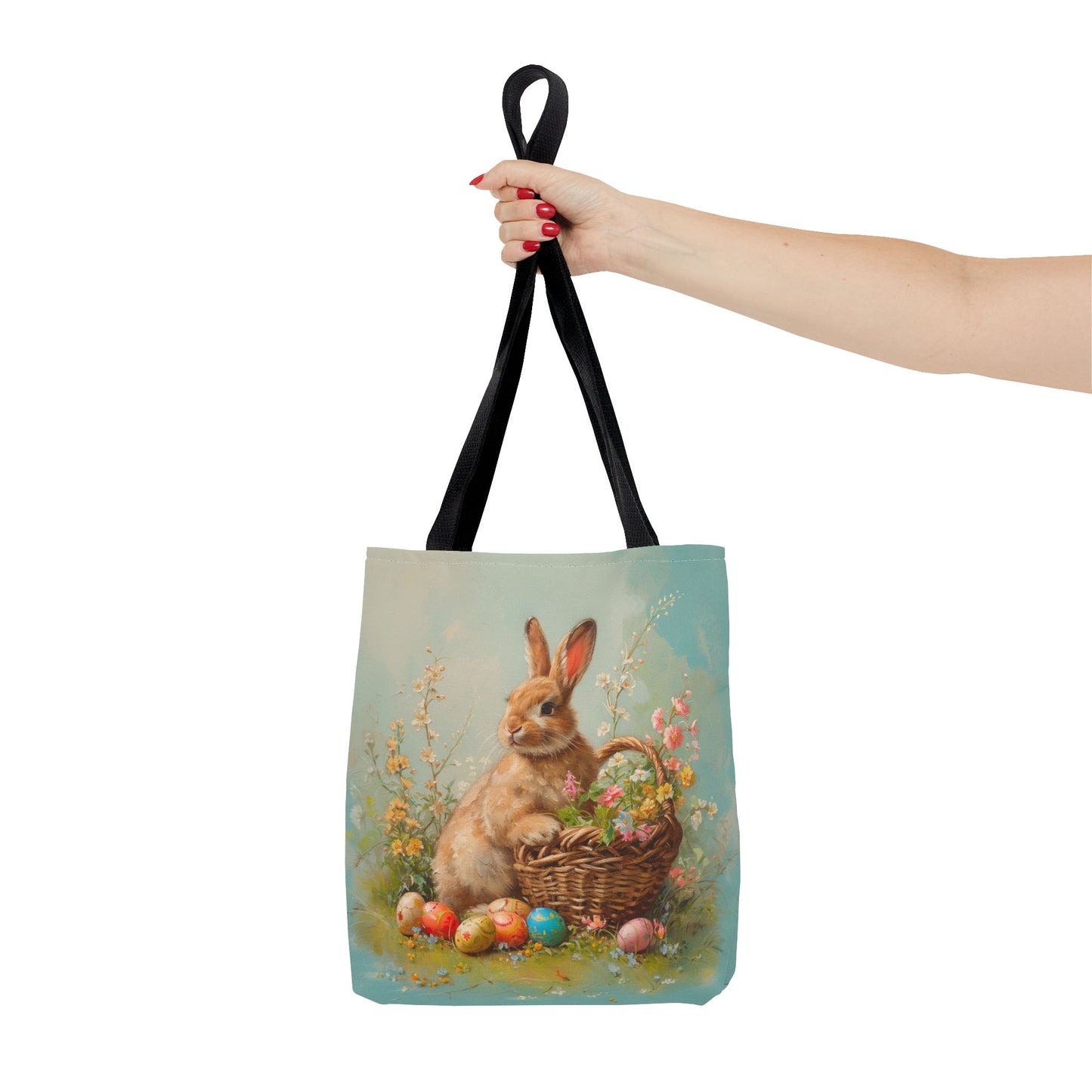 Charming Bunny Easter Tote Bag, Artistic Spring Design for Gifts