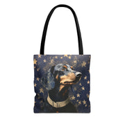 Starry Dachshund Canvas Tote Bag for Dog Lovers, Eco-Friendly Gift