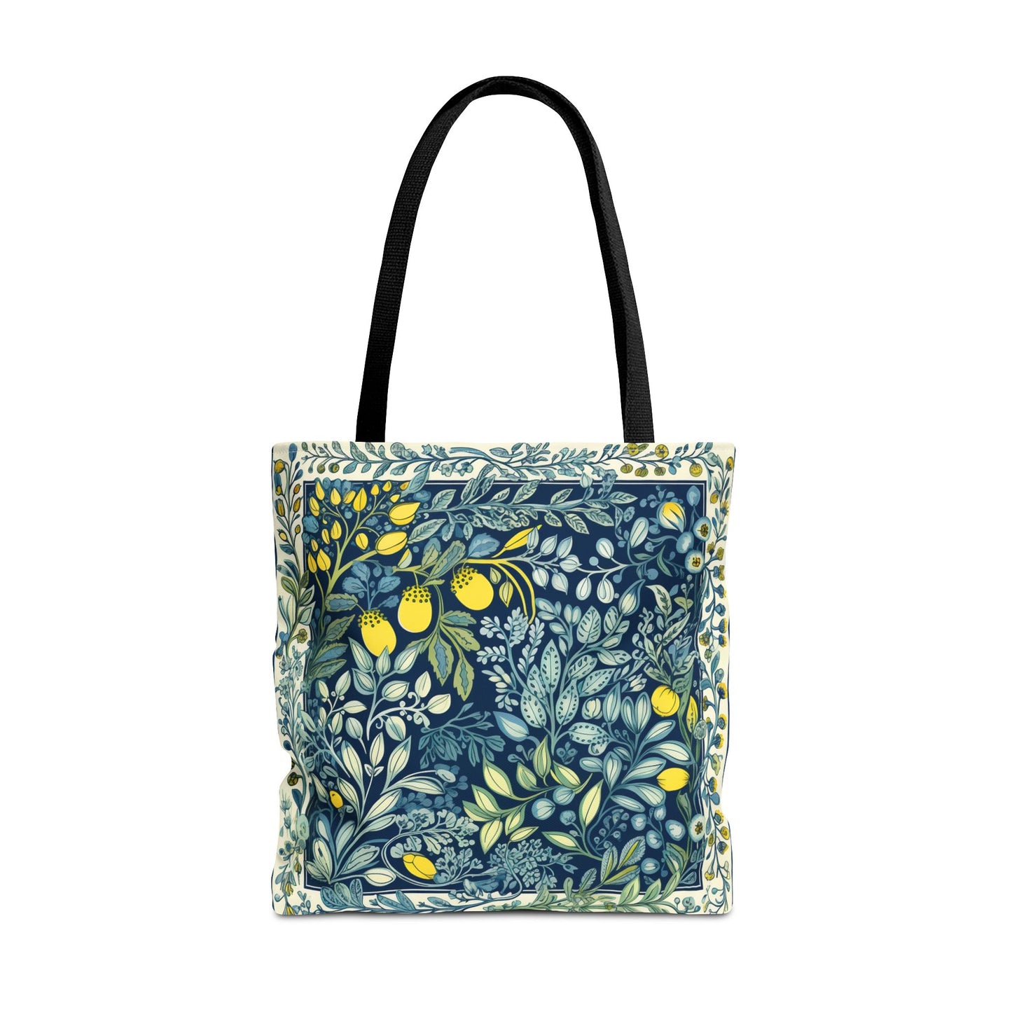 Lush Lemon Grove Pattern Canvas Tote Bag, Eco-Friendly Everyday Carry