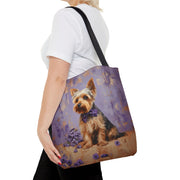 Yorkie Lavender Bliss Tote Bag, Artistic Eco-Friendly Gift for Dog Moms