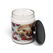 Cavapoo Candle - Cute Puppy with Roses Memorial Gift