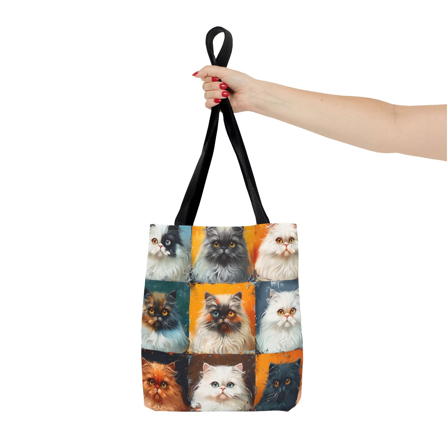 Persian Cat Lover Tote Bag - Colorful Kitty Art Canvas for Cat Enthusiasts