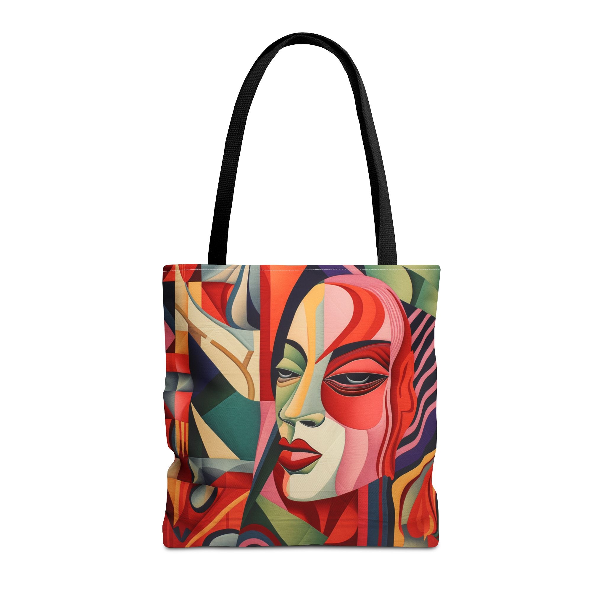 Abstract Cubist Art Tote Bag, Vibrant Canvas Shopping and Beach Bag - Darwin & Rose