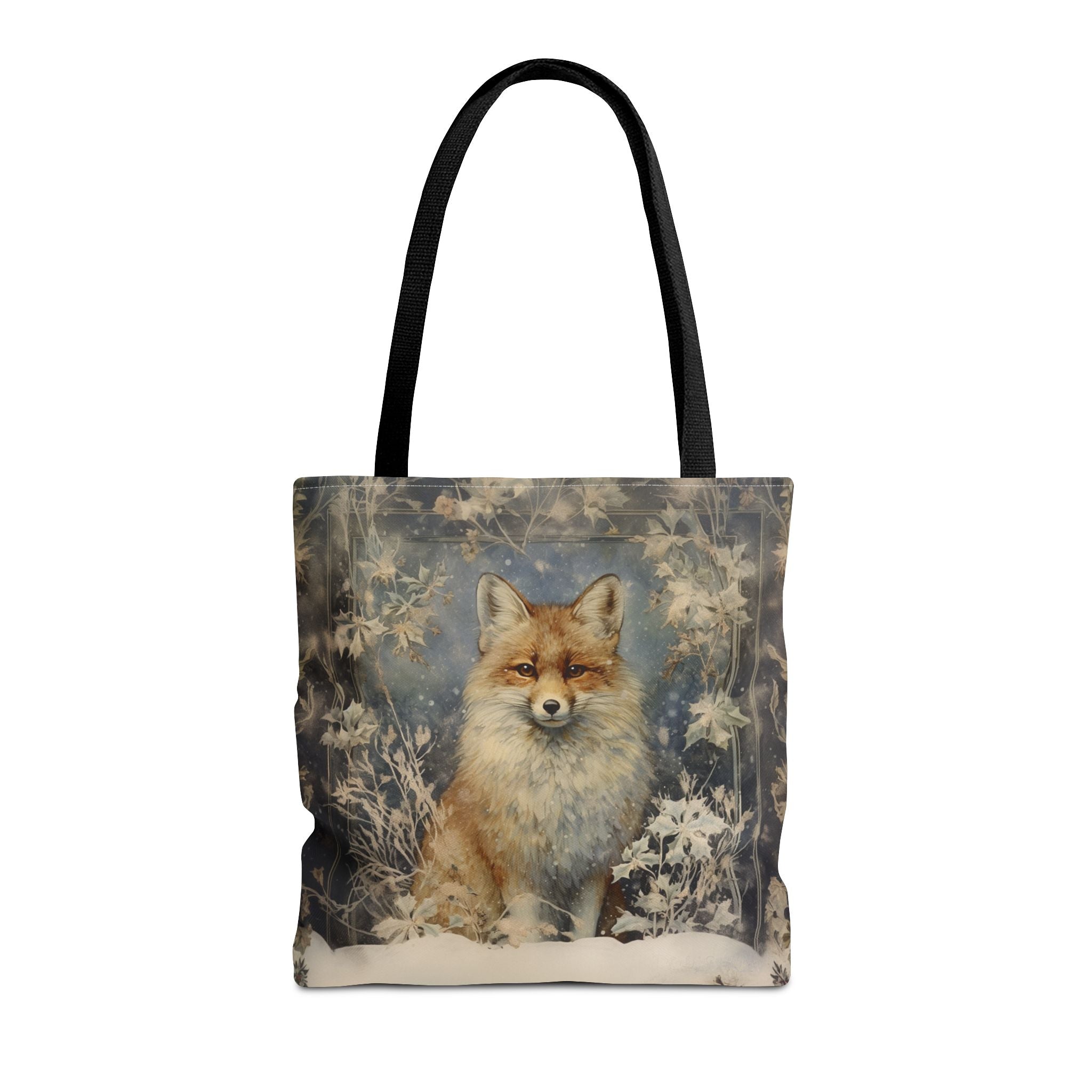 Winter Fox Rustic Snowy Tote Bag - Eco-Friendly & Perfect Gift for Nature Lovers