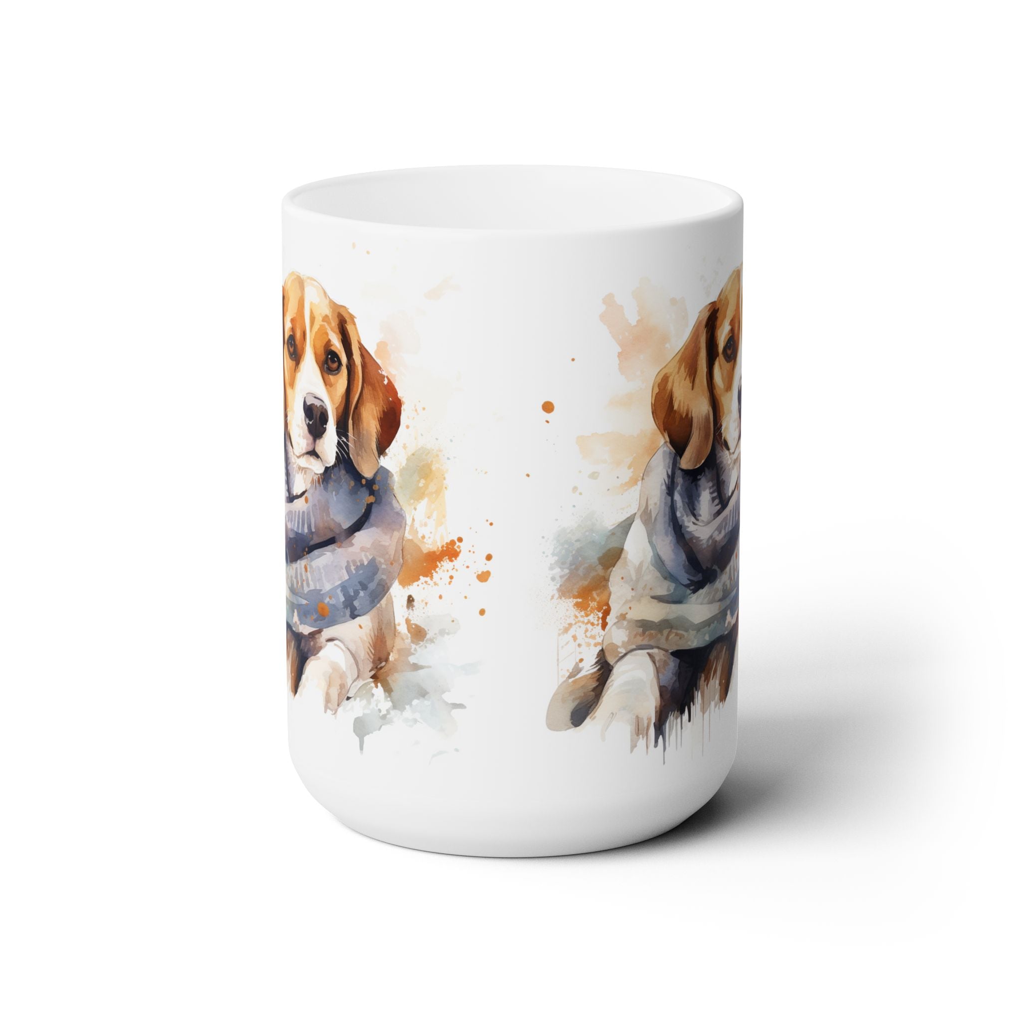 Beagle Lover's Watercolor Coffee Mug – Cozy & Artistic Dog Design