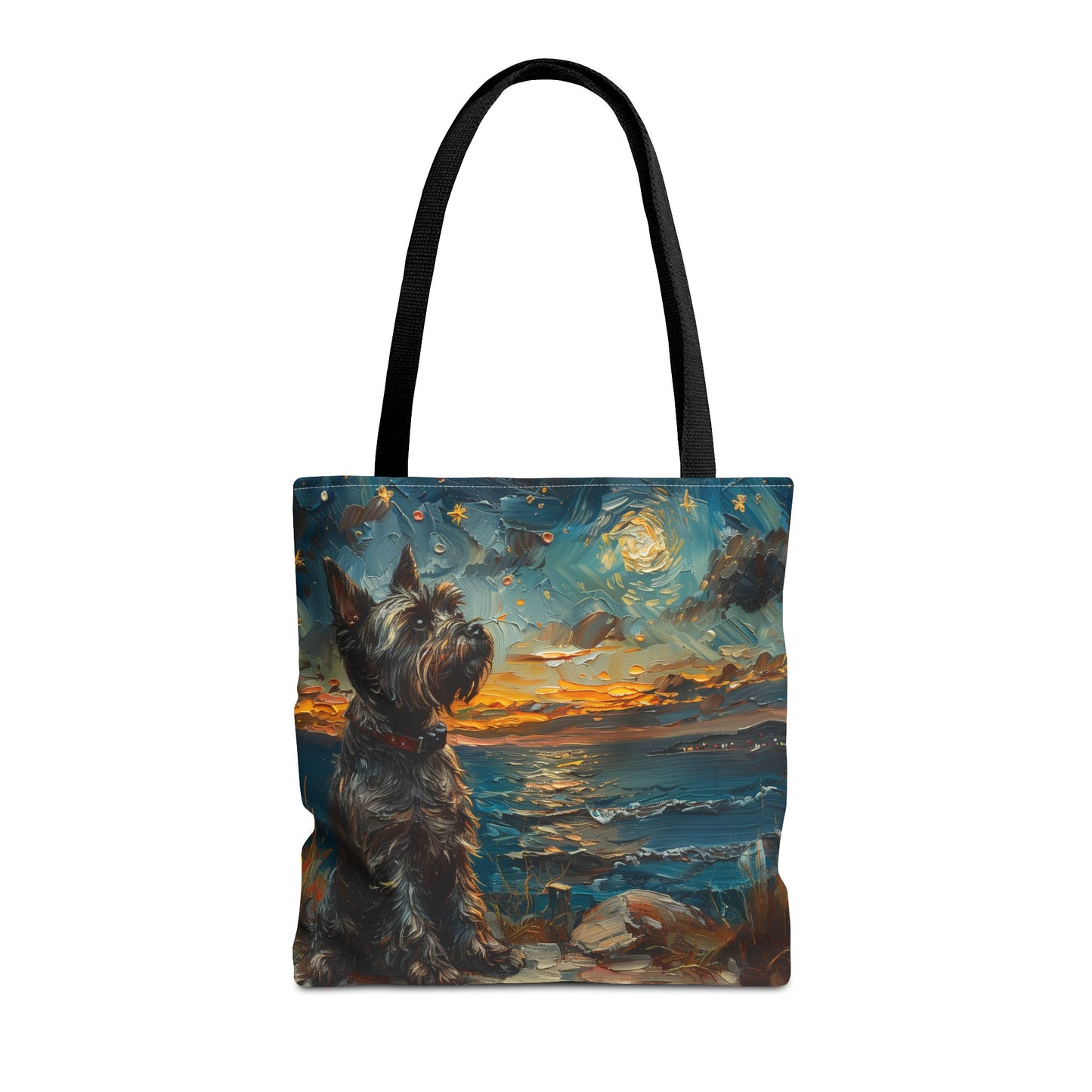 Scottie Sunset Dreamscape Eco-Friendly Tote Bag, Artistic Dog Lover Gift