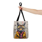 Stylish Urban Fox Tote Bag with Trendy Glasses Design, Eco-Friendly