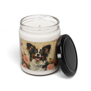 Papillon Dog Candle - Adorable Pup Gift, Soy Wax, Vintage Roses