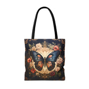 Whimsical Butterfly Floral Canvas Tote Bag, Eco-Friendly Reusable Design