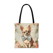 Charming Chihuahua Floral Tote Bag - Eco-Friendly and Stylish