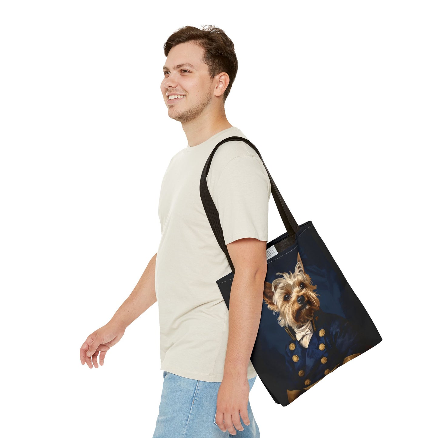 Yorkie Admiral Tote Bag, Eco-Friendly Canvas for Dog Lovers