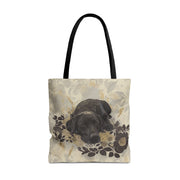 Elegant Labrador Canvas Tote Bag, Artistic Floral Design for Dog Lovers