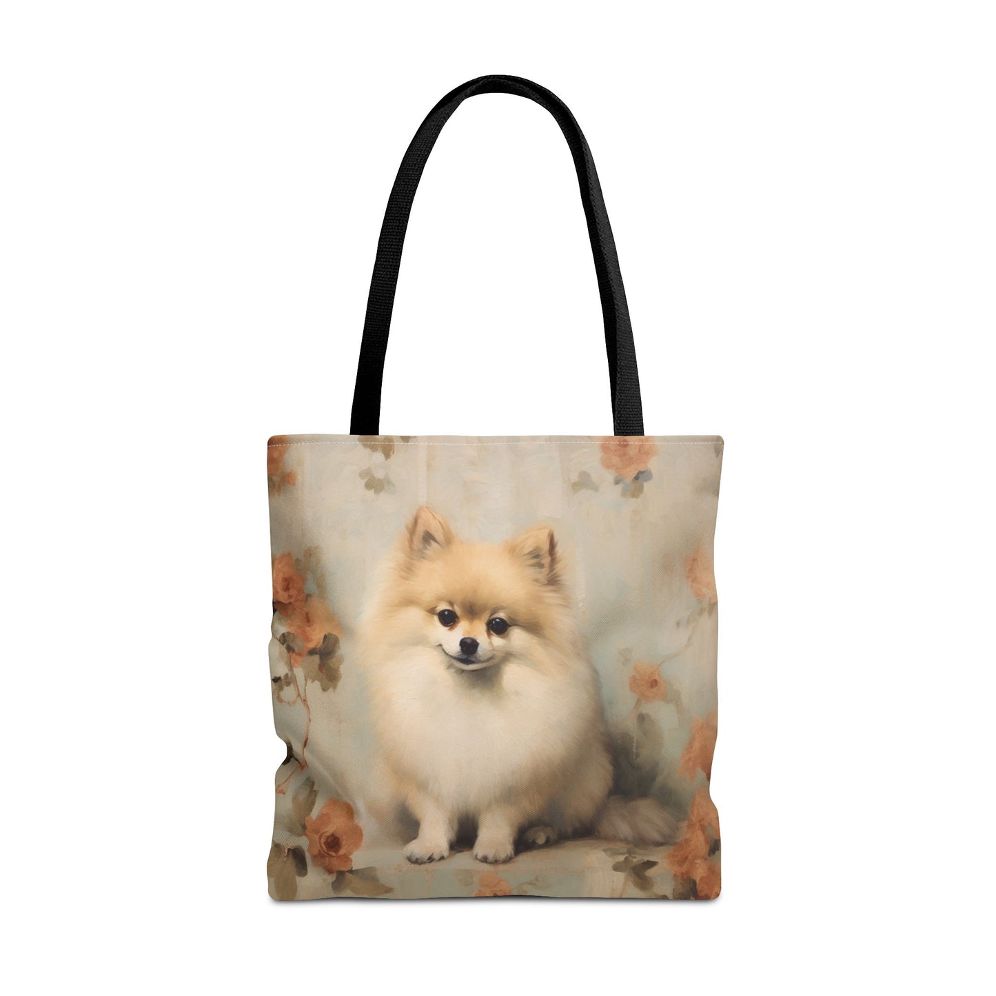 Pomeranian Floral Canvas Tote Bag – Vintage Dog Lover Gift