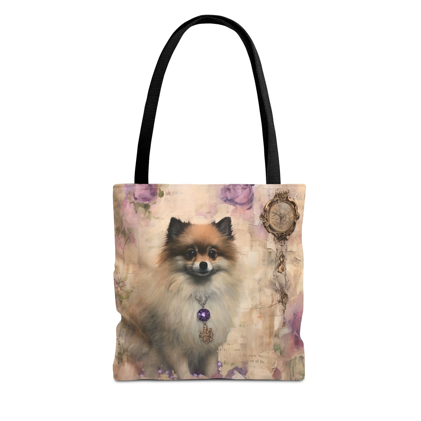 Charming Pomeranian Tote Bag, Floral Vintage Design for Dog Lovers